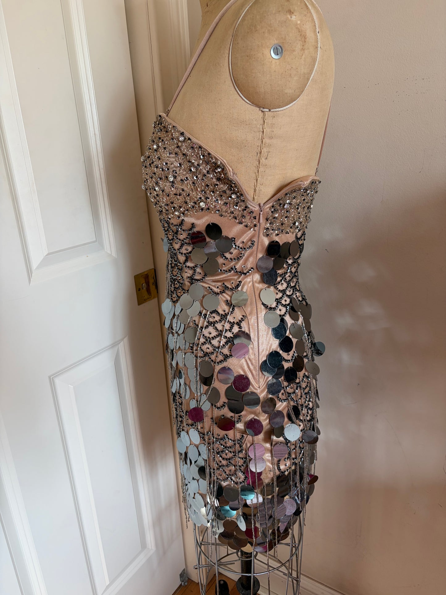 Euro Fish Scale Sequin Mini Dress