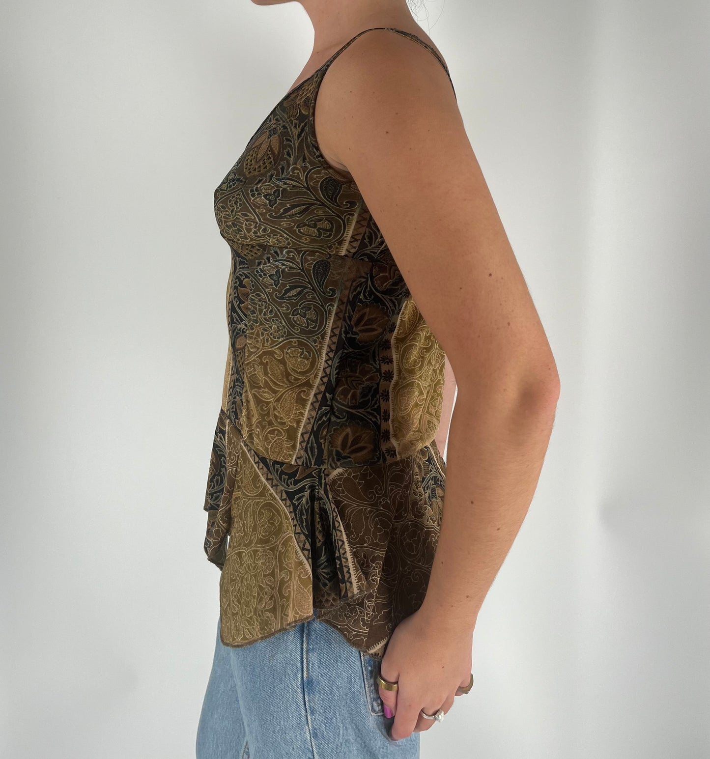 Made in Italy Grunge Fairy Tank With Handkerchief Hem