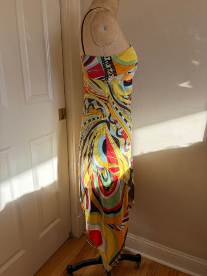 100% Silk Pucci-Inspired Midi Dress