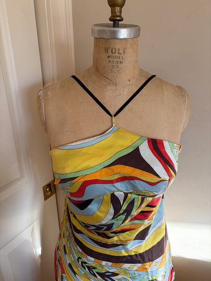 100% Silk Pucci-Inspired Midi Dress