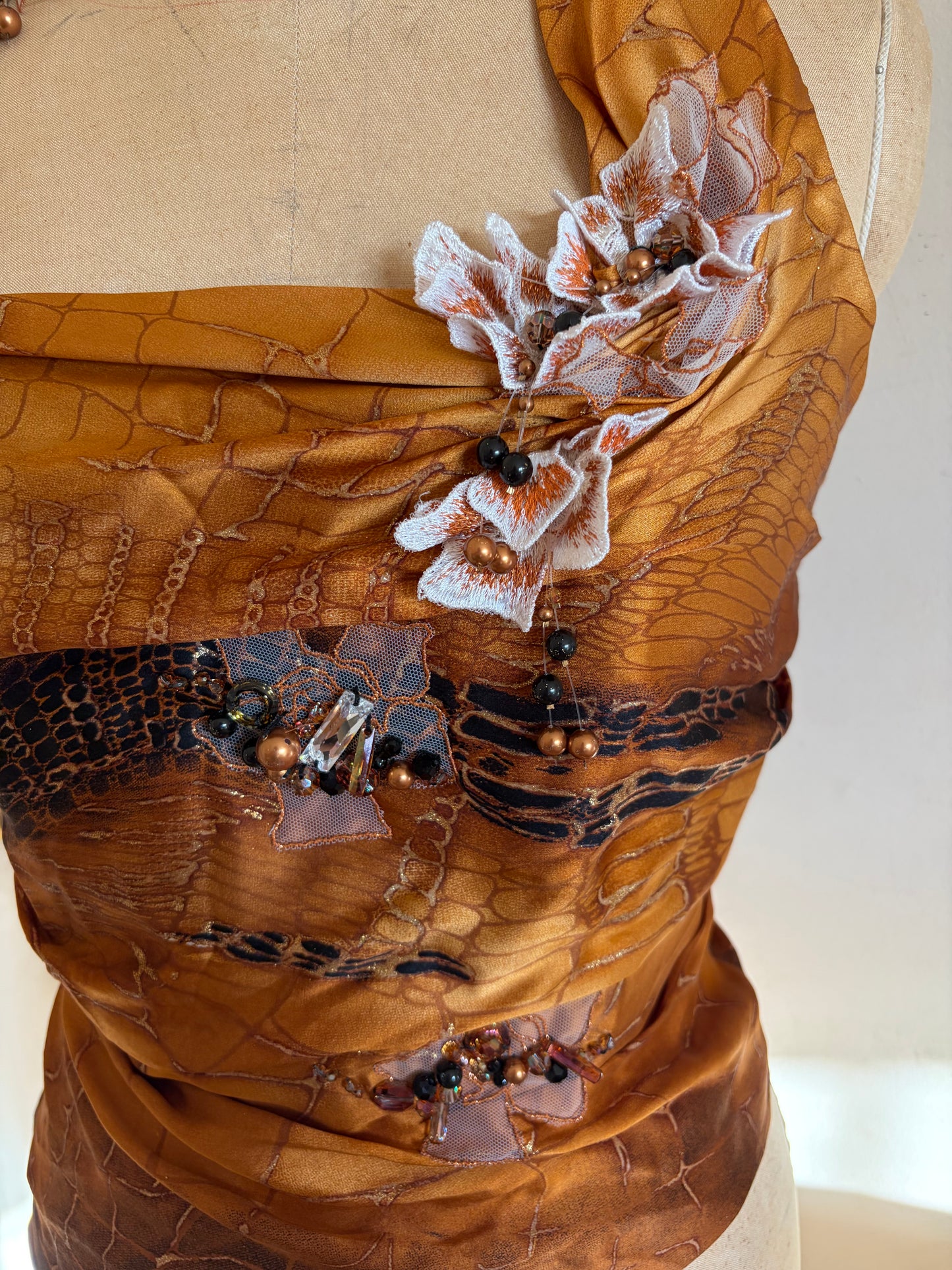 Deadstock Floral Appliqué Corset