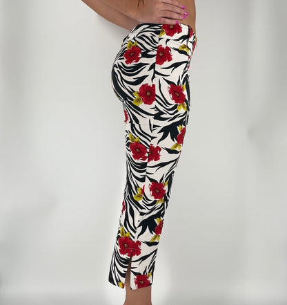Made in Italy Zebra Floral Capri Pants