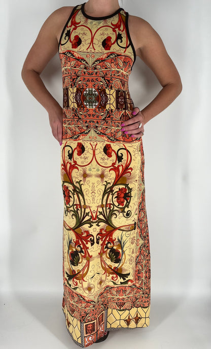 Abstract Print Maxi Dress