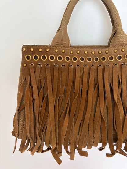 Prada Fringe Canvas Canapa Bag
