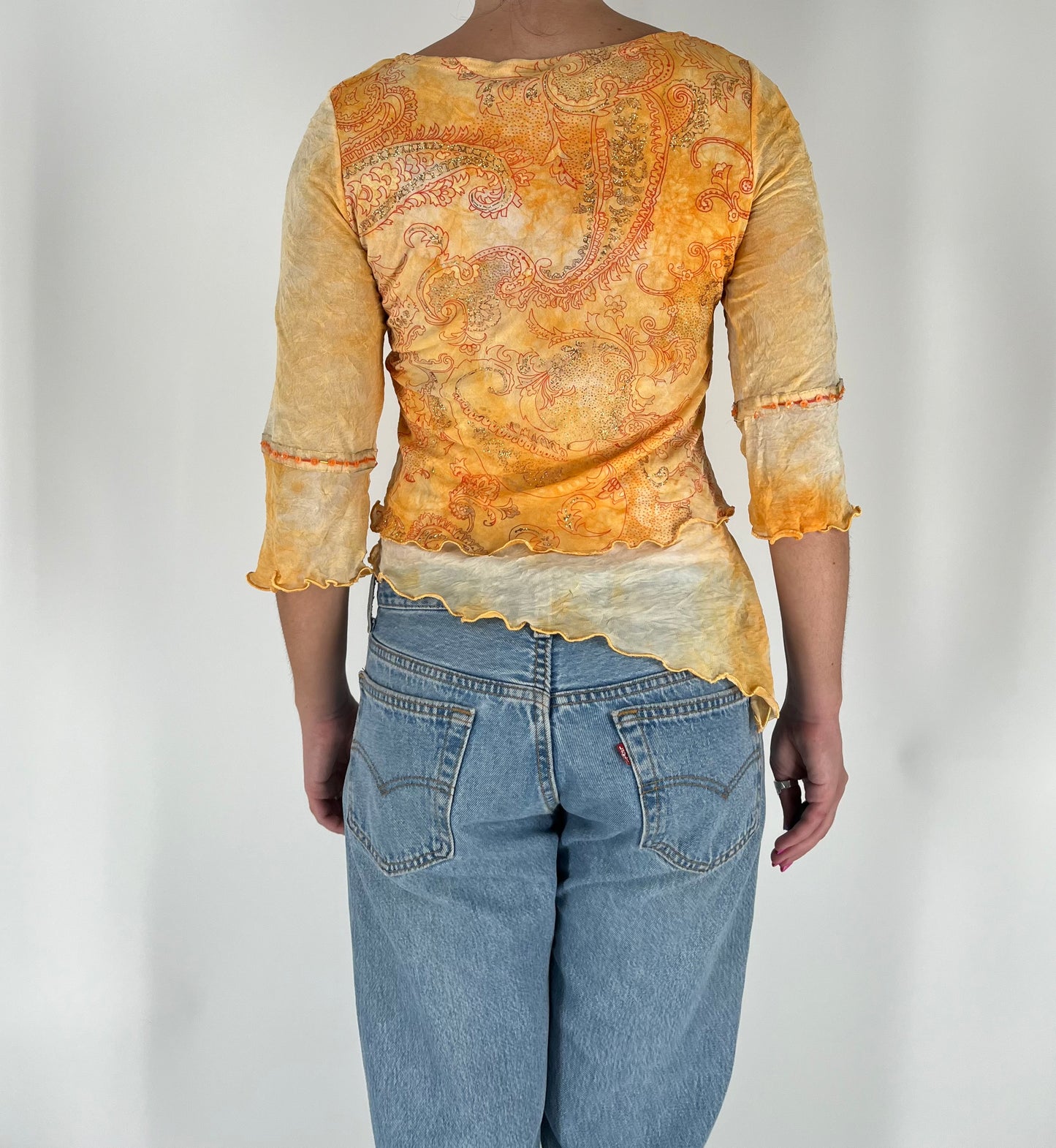 Asymmetrical Glitter Long Sleeve