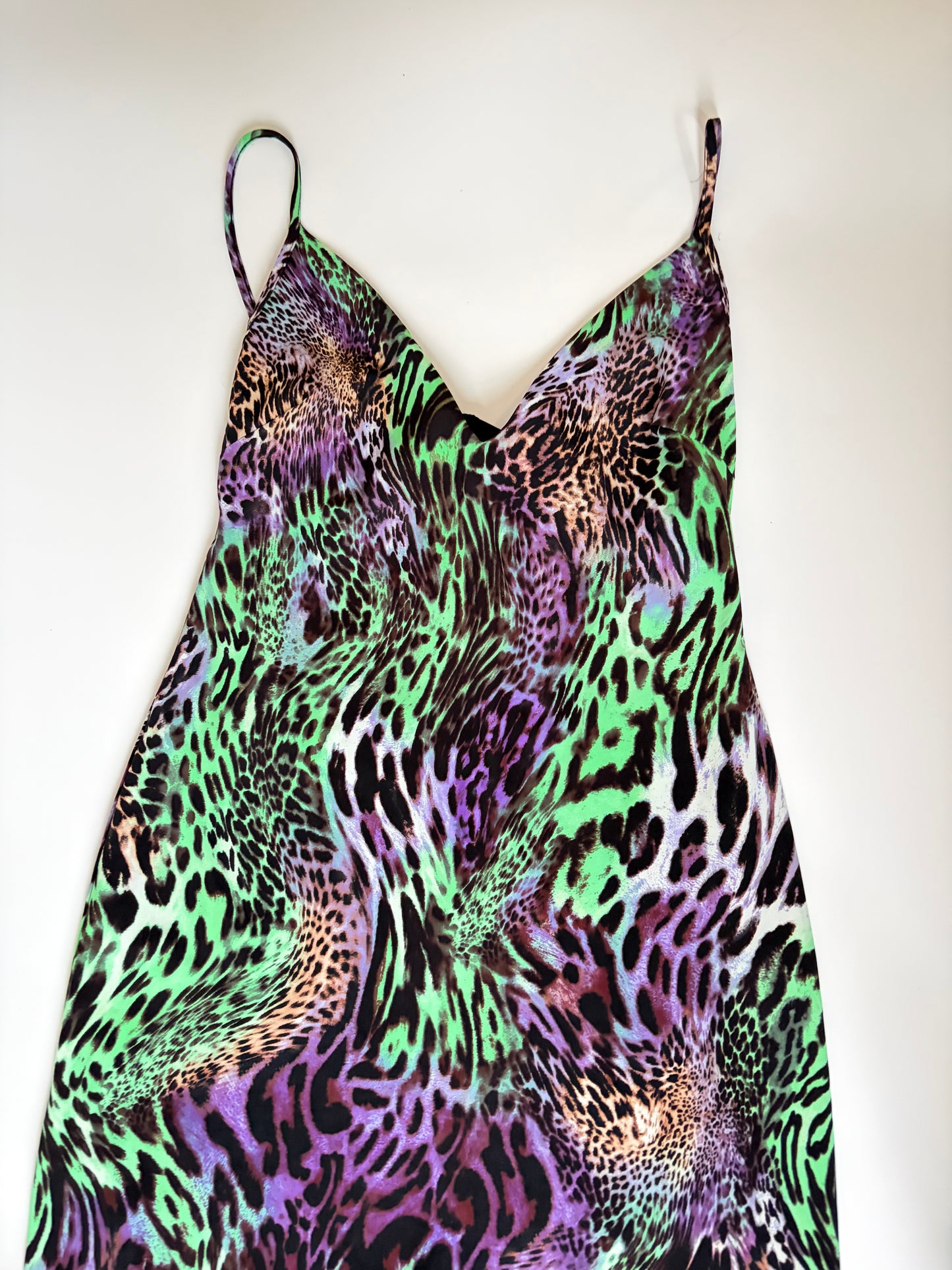 Made in Italy Animal Print Dress with Silk Ruffles