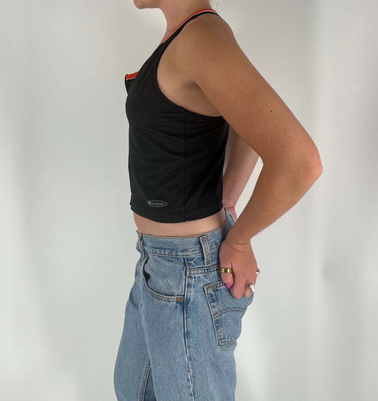 Champion Sporty Halter Top With Zipper Closure