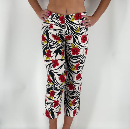 Made in Italy Zebra Floral Capri Pants