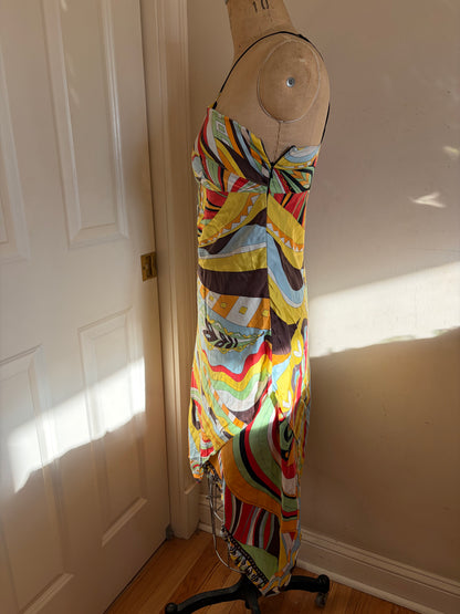 100% Silk Pucci-Inspired Midi Dress