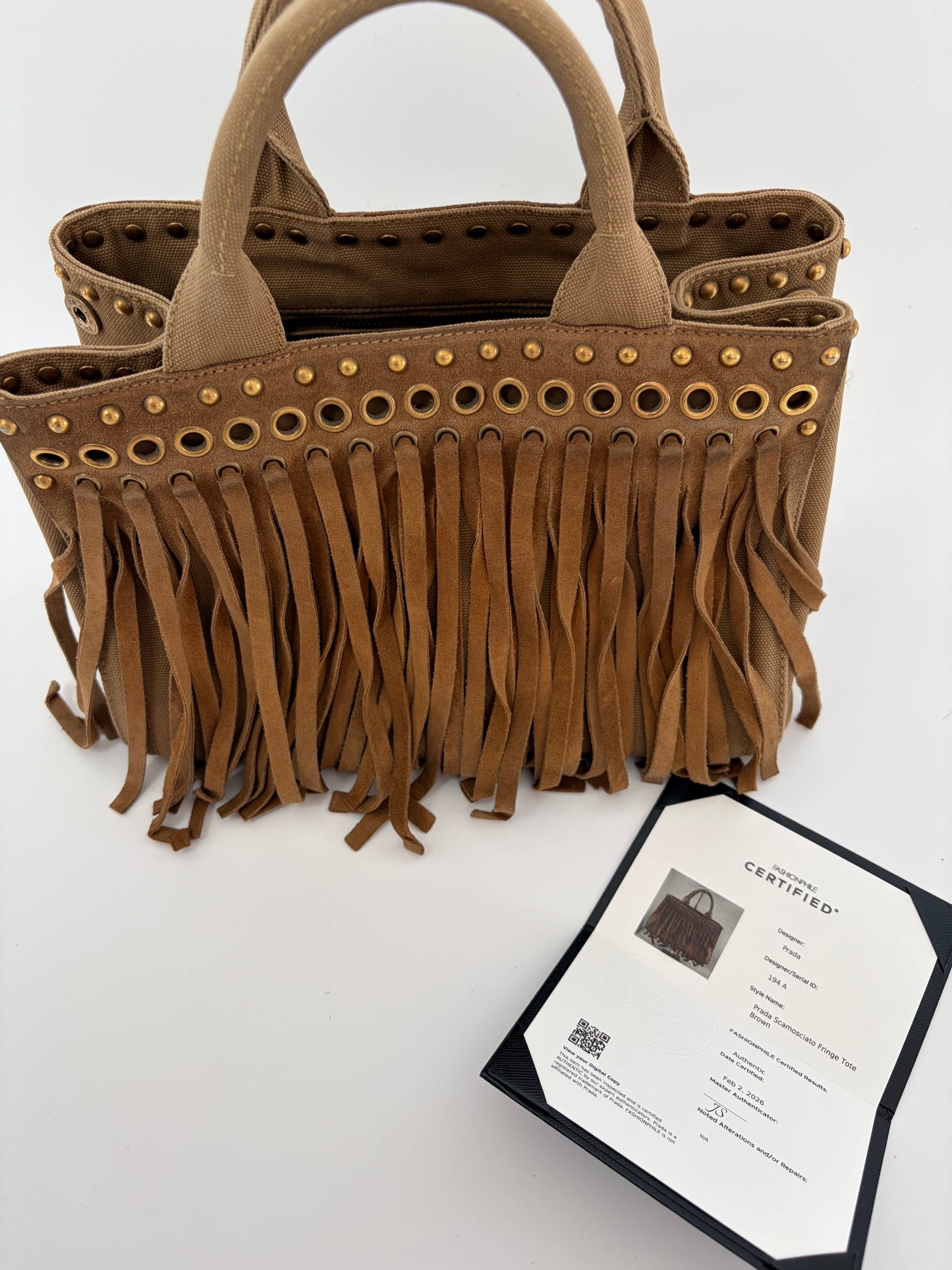 Prada Fringe Canvas Canapa Bag