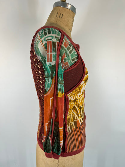 Made in Italy Save the Queen Mesh Zipper Top