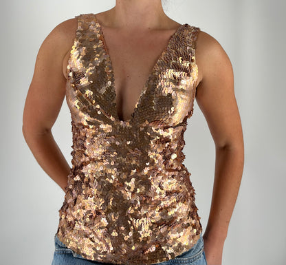 Made in Italy Gold Sequin Tank