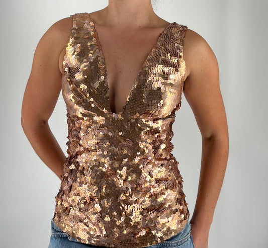 Made in Italy Gold Sequin Tank