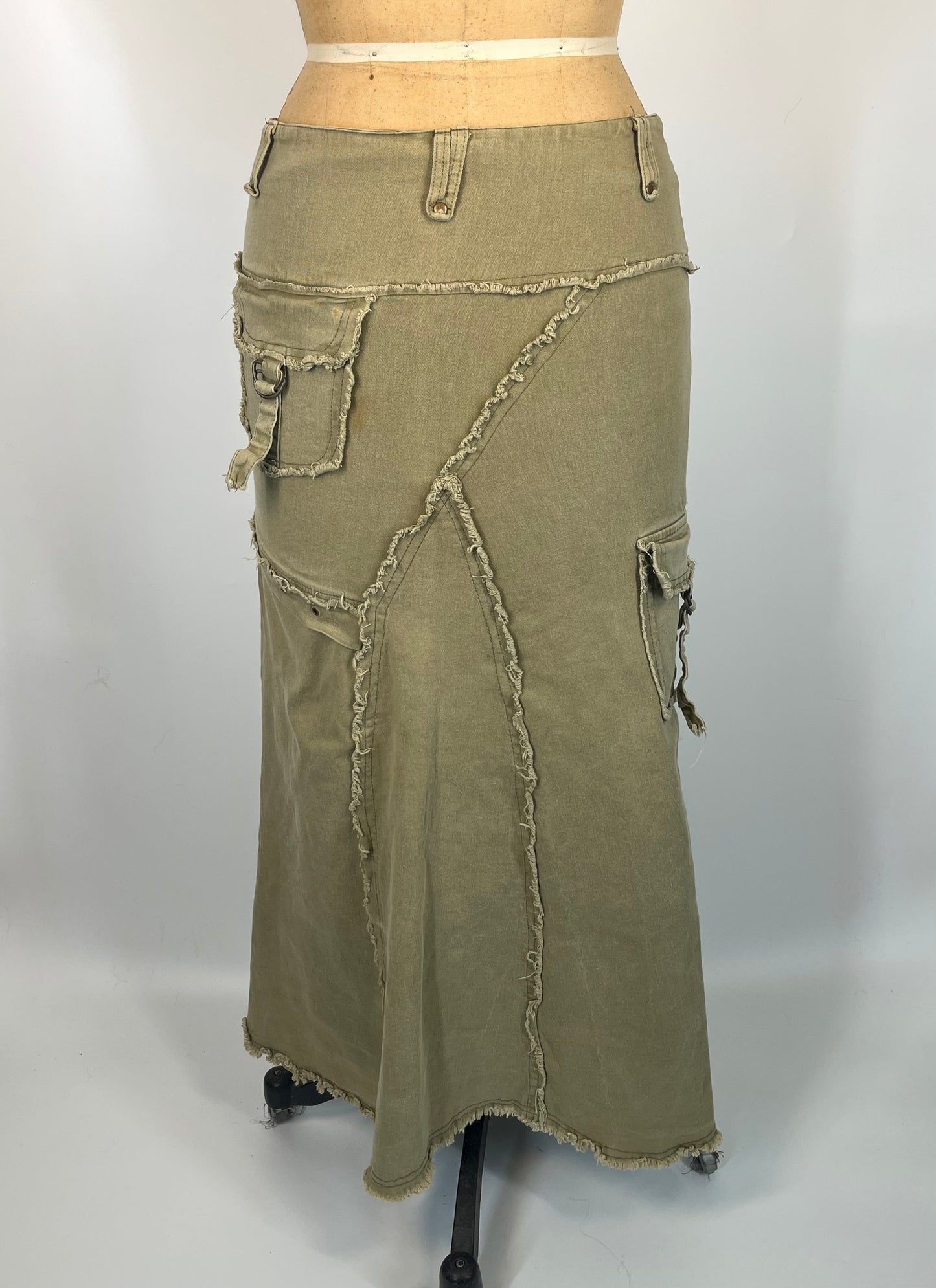Grunge Distressed Cargo Skirt