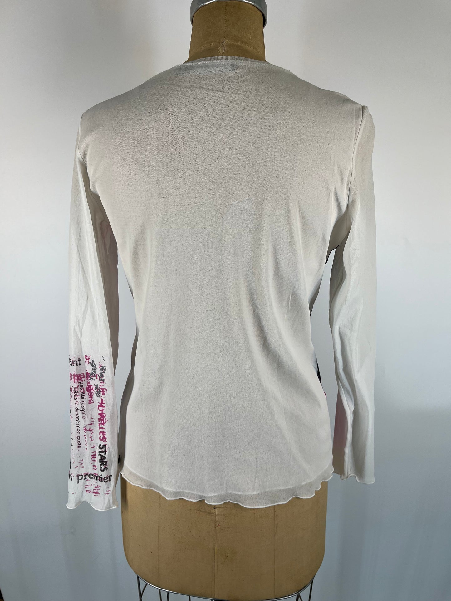 Graphic Mesh Long Sleeve Top