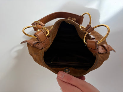 YSL Suede Saharienne Shoulder Bag