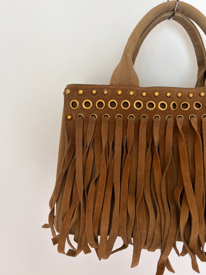 Prada Fringe Canvas Canapa Bag