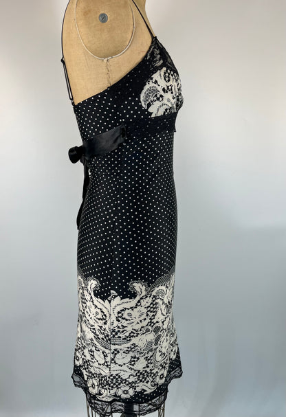 Made in France Polka Dot and Lace Print Dress