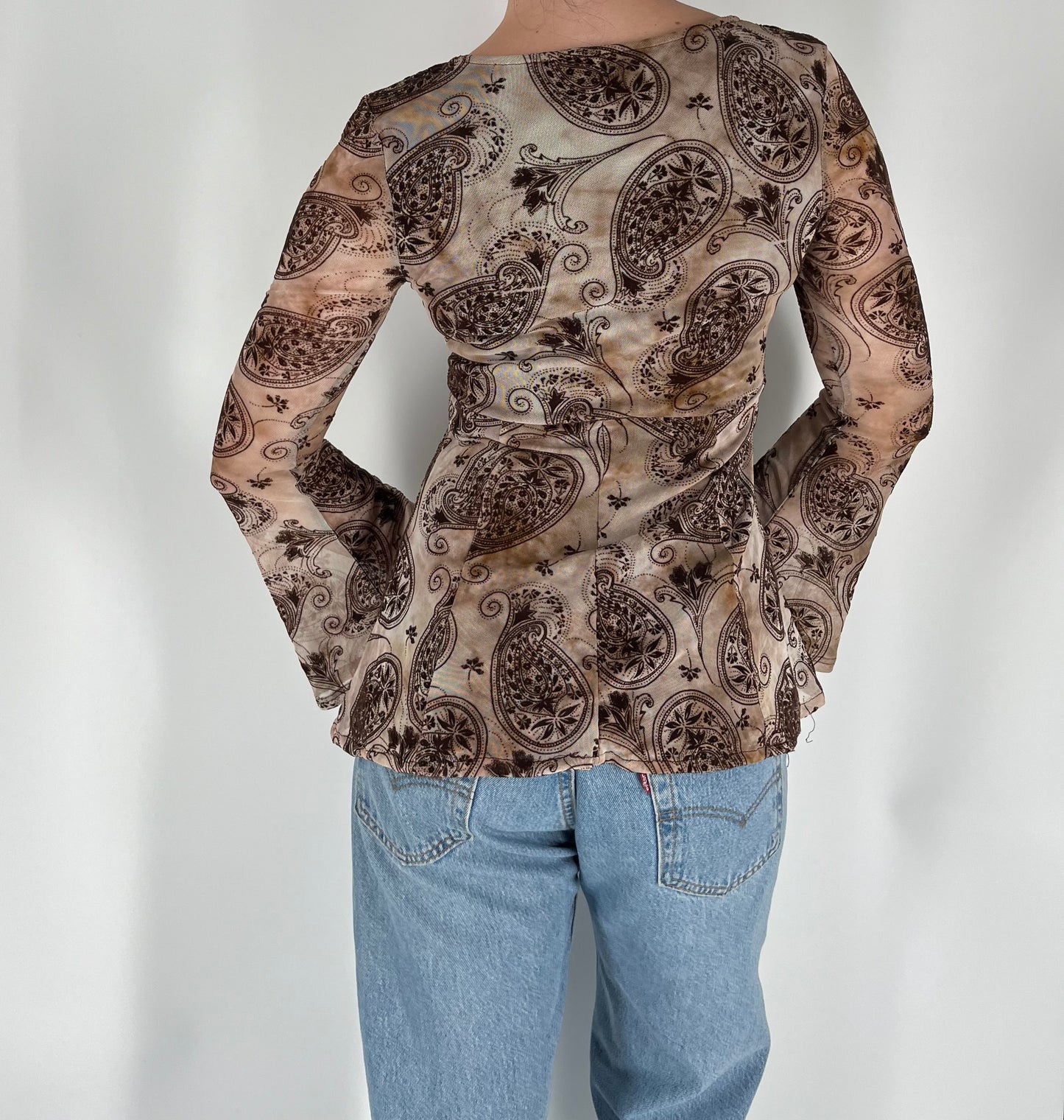 Paisley Long Sleeve With Bell Sleeves and a Babydoll Bodice