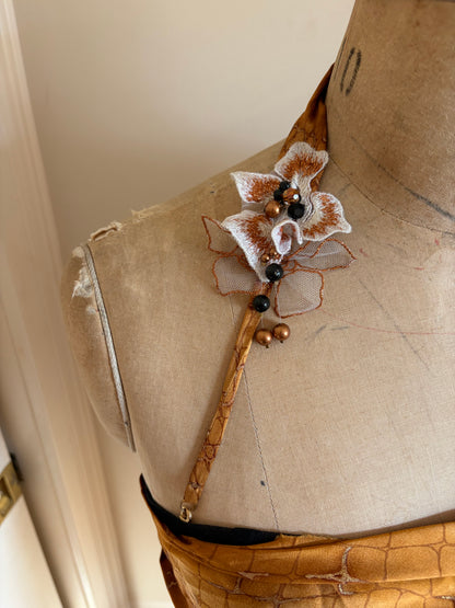 Deadstock Floral Appliqué Corset