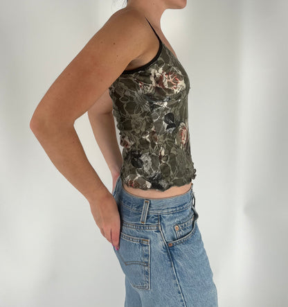 Grunge Floral Lace Tank