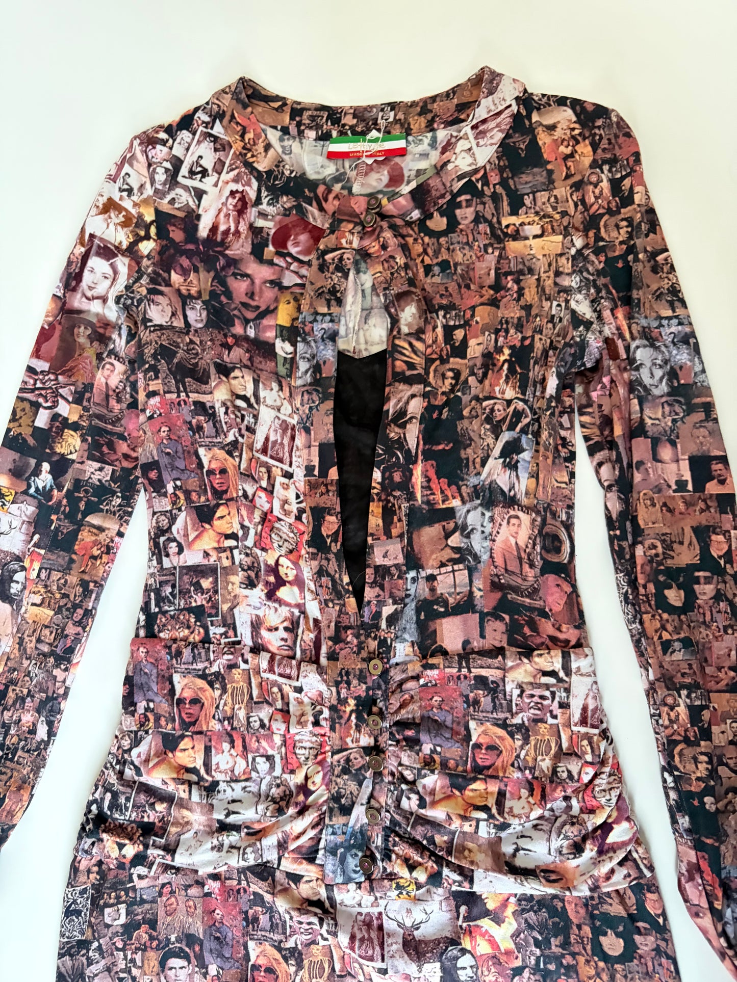 Made in Italy Midi Dress with Photograph Print