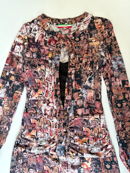 Made in Italy Midi Dress with Photograph Print