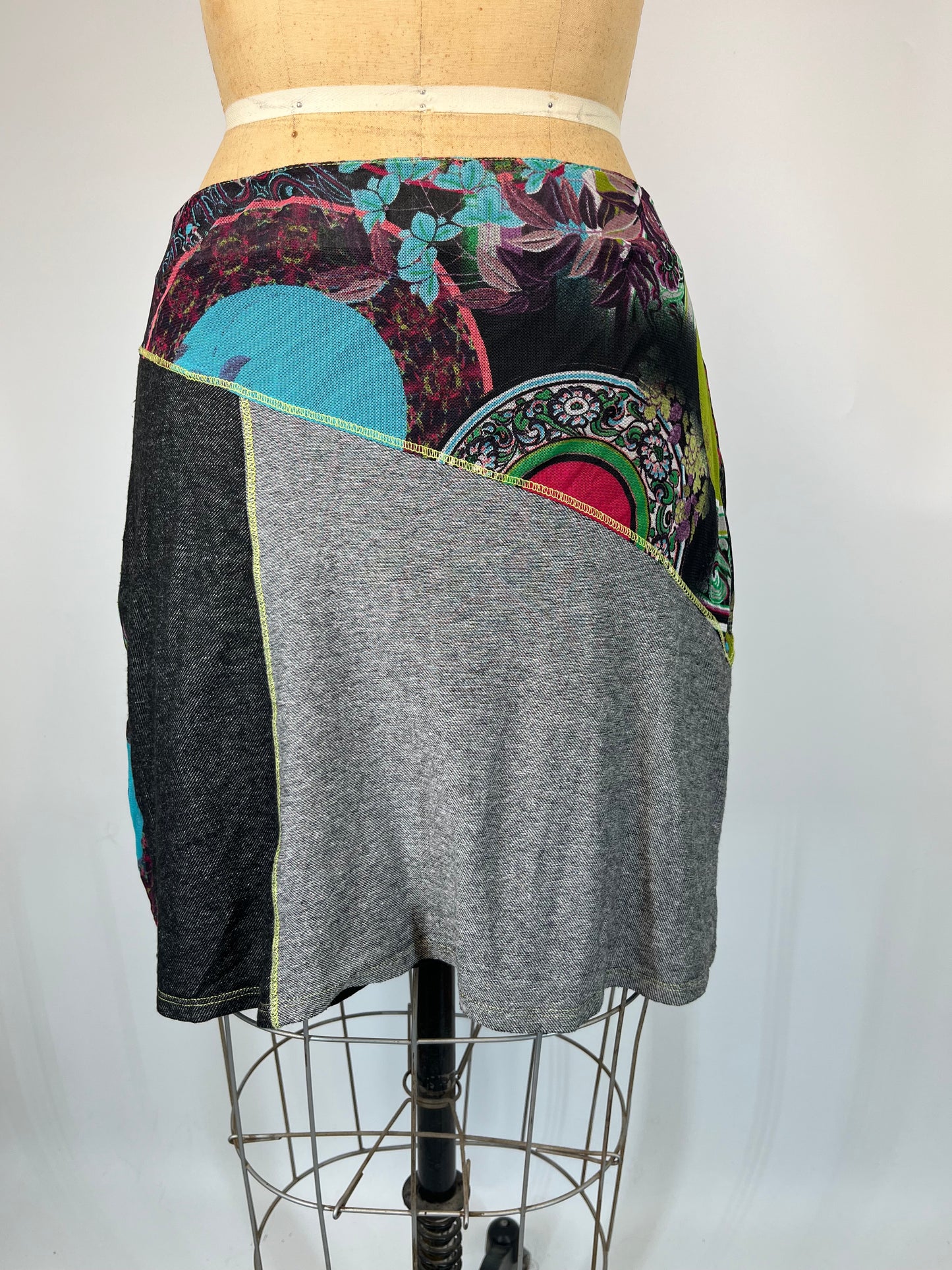 Made in France Abstract Print Skirt