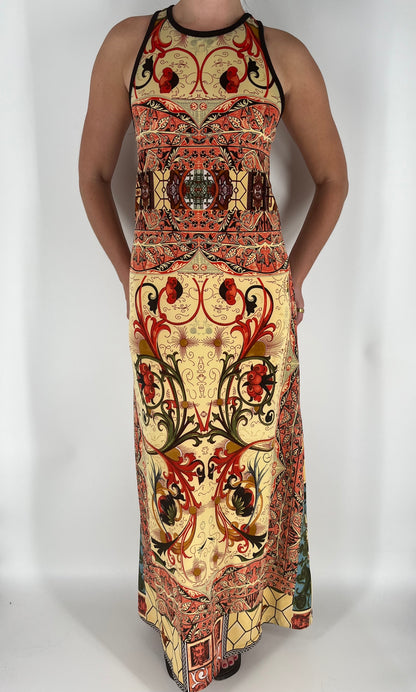 Abstract Print Maxi Dress