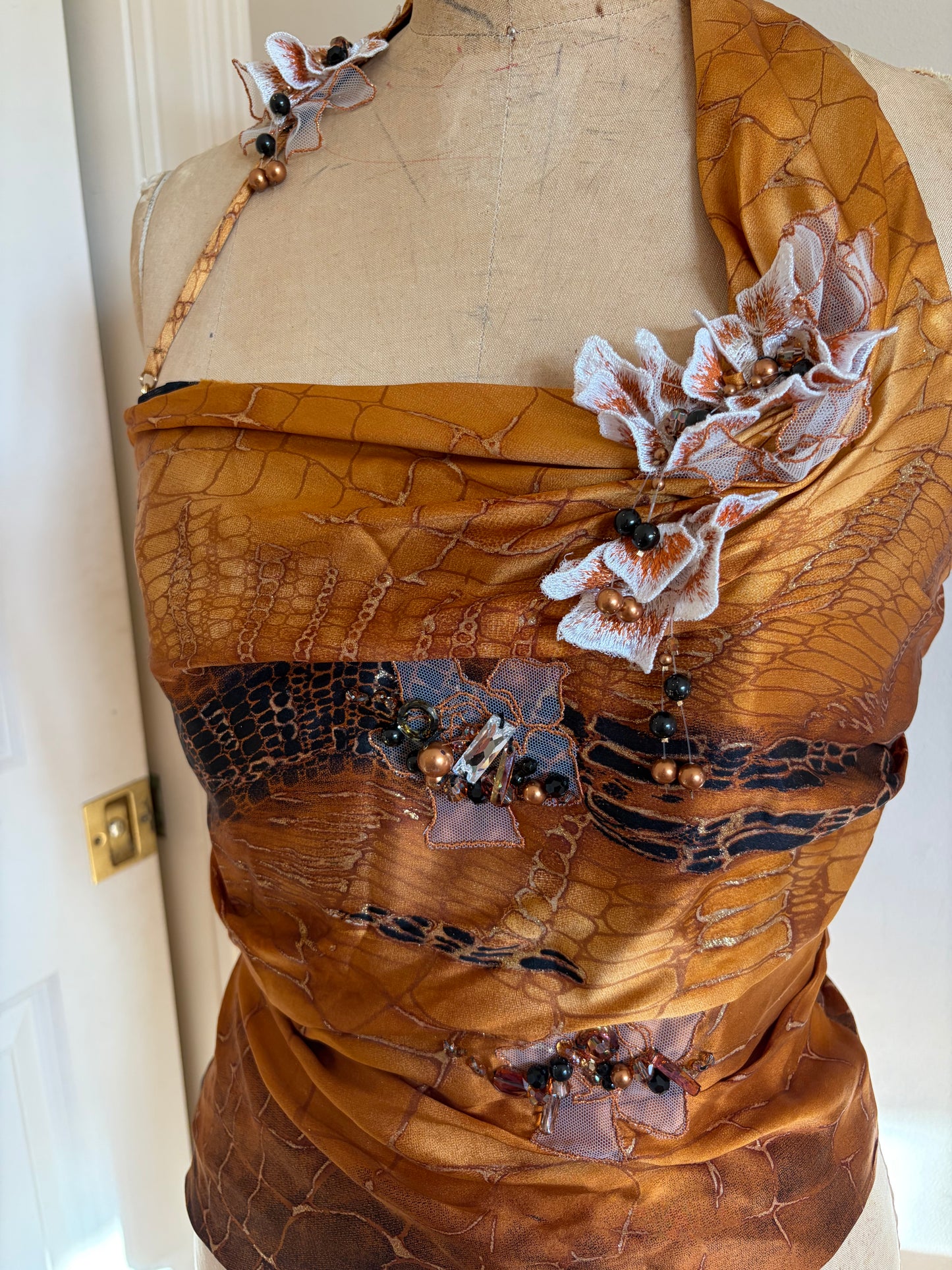 Deadstock Floral Appliqué Corset
