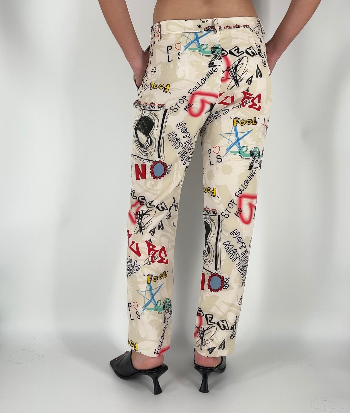 Made in Italy Graffiti Print Dress Pants
