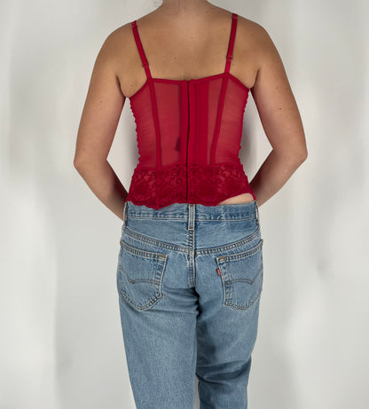 Gorgeous Pink Corset Top With Velvet Textured Emboss Design