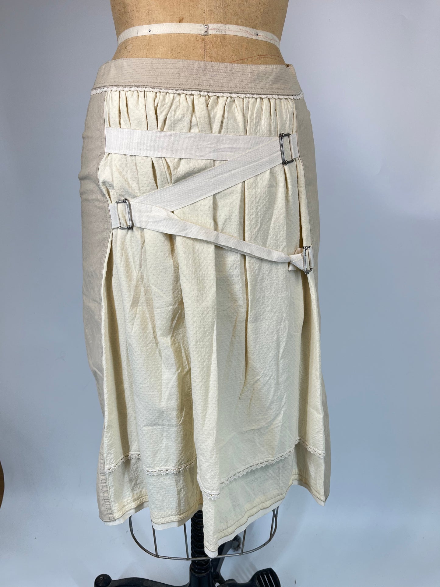 Cotton Skirt With Unique Criss Cross Detail