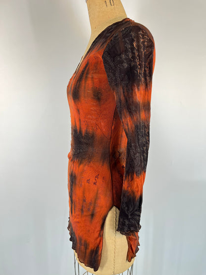 Mesh Tie Dye Long Sleeve Tunic