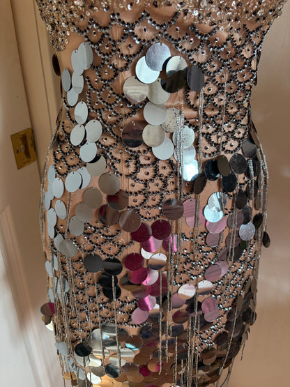 Euro Fish Scale Sequin Mini Dress