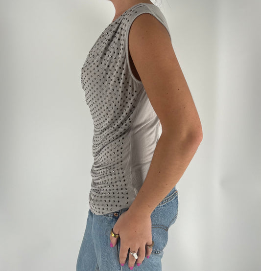 Y2K Slinky Tank Top With Studs