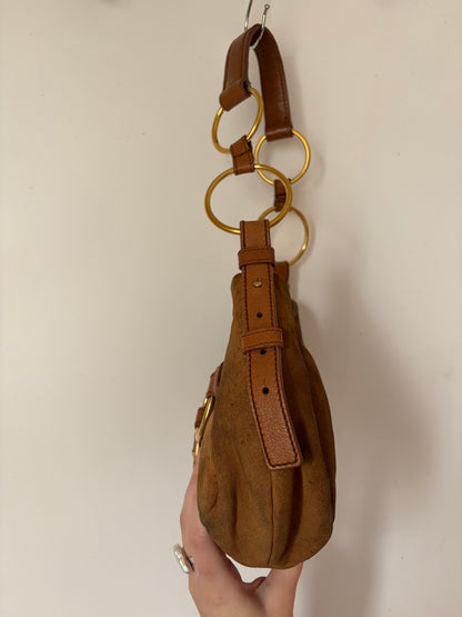 YSL Suede Saharienne Shoulder Bag