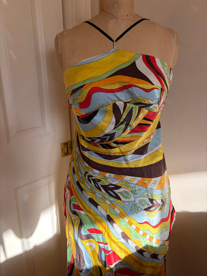100% Silk Pucci-Inspired Midi Dress