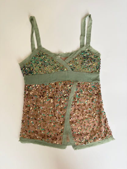 Made in Italy Silk Sequin Tank Top