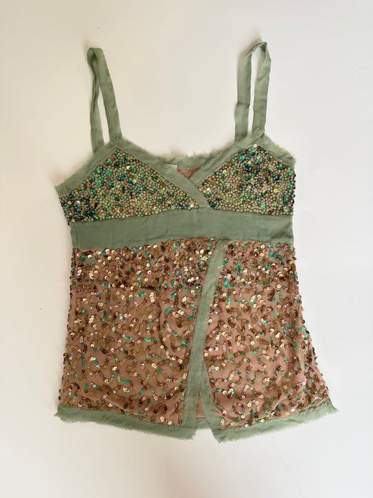 Made in Italy Silk Sequin Tank Top