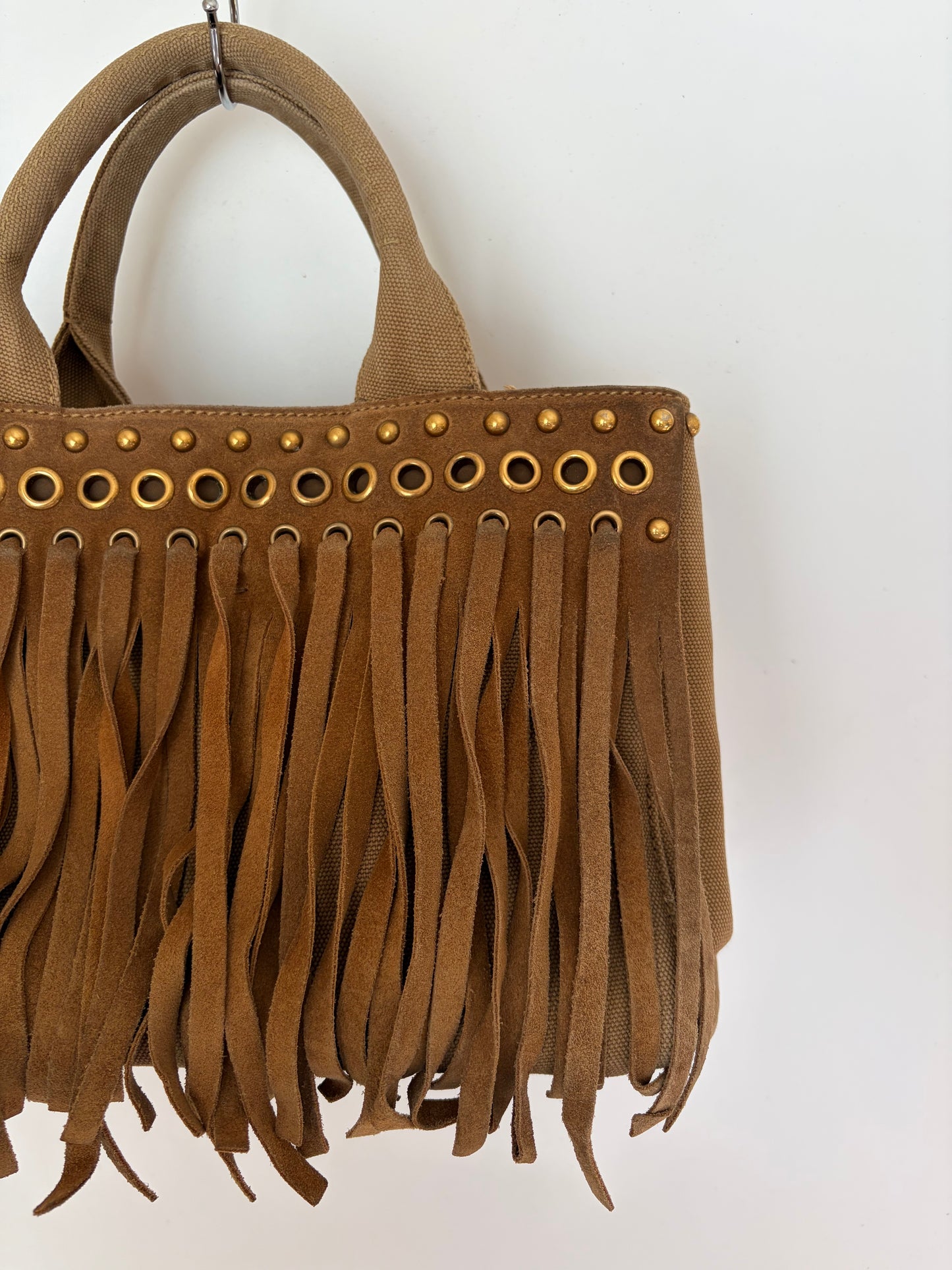 Prada Fringe Canvas Canapa Bag