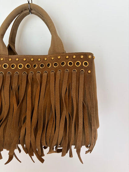 Prada Fringe Canvas Canapa Bag