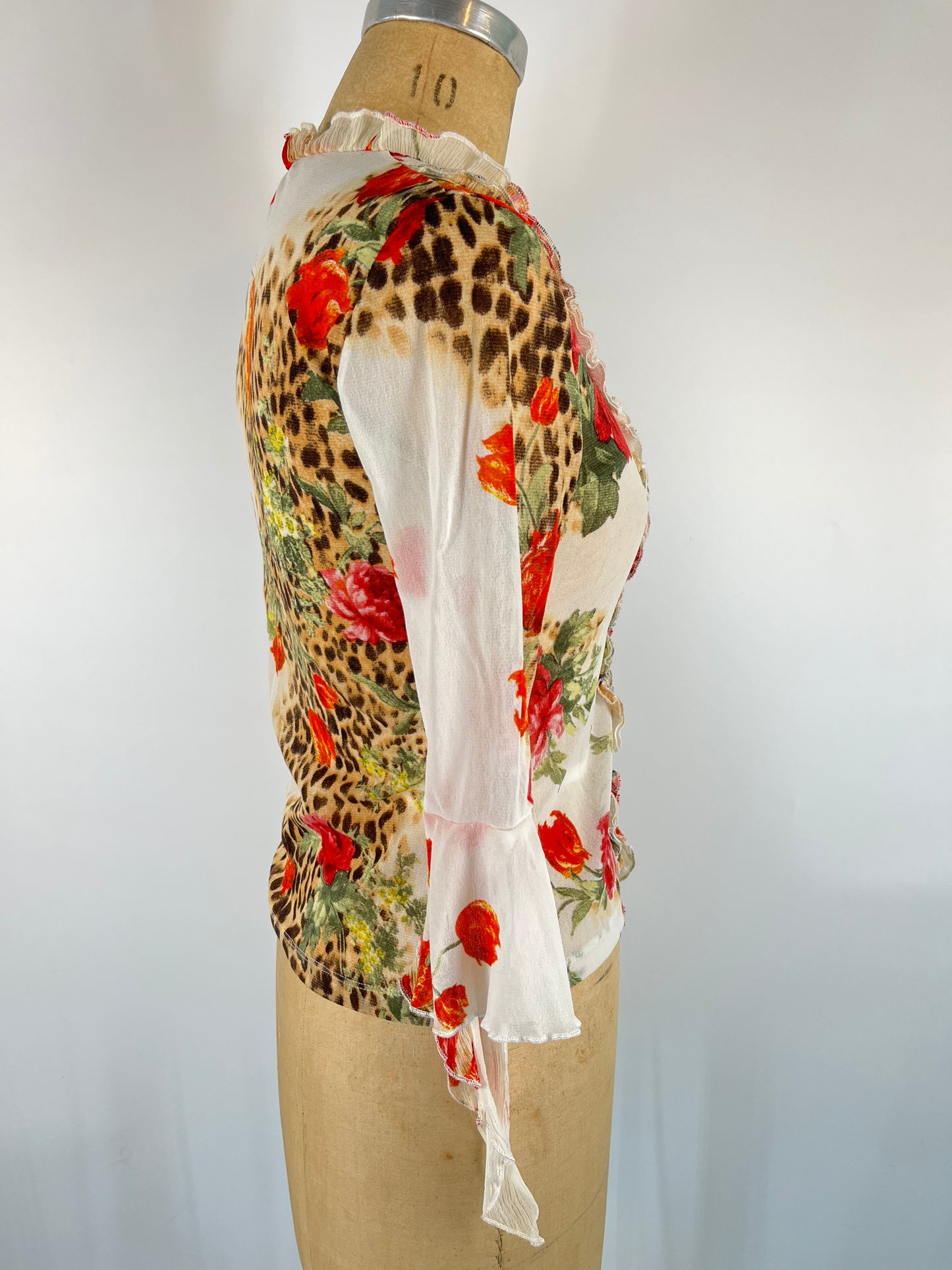 Cavalli-Style Ruffle Button Up Top