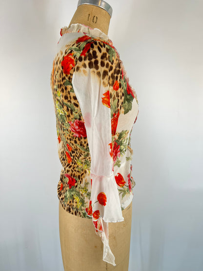 Cavalli-Style Ruffle Button Up Top