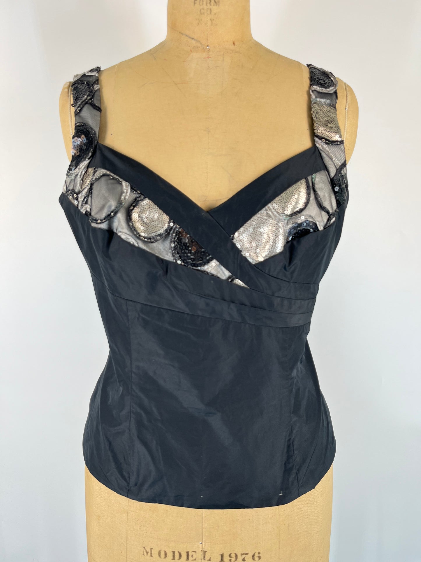 Black Corset Top With Sequins