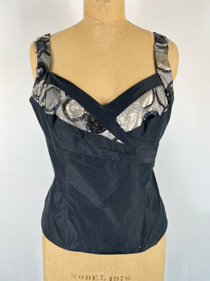 Black Corset Top With Sequins