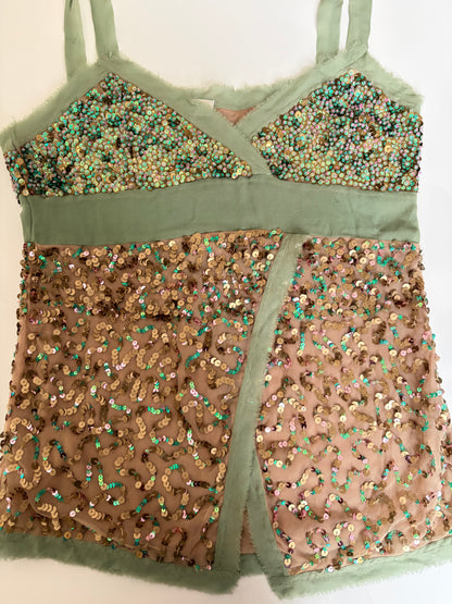 Made in Italy Silk Sequin Tank Top