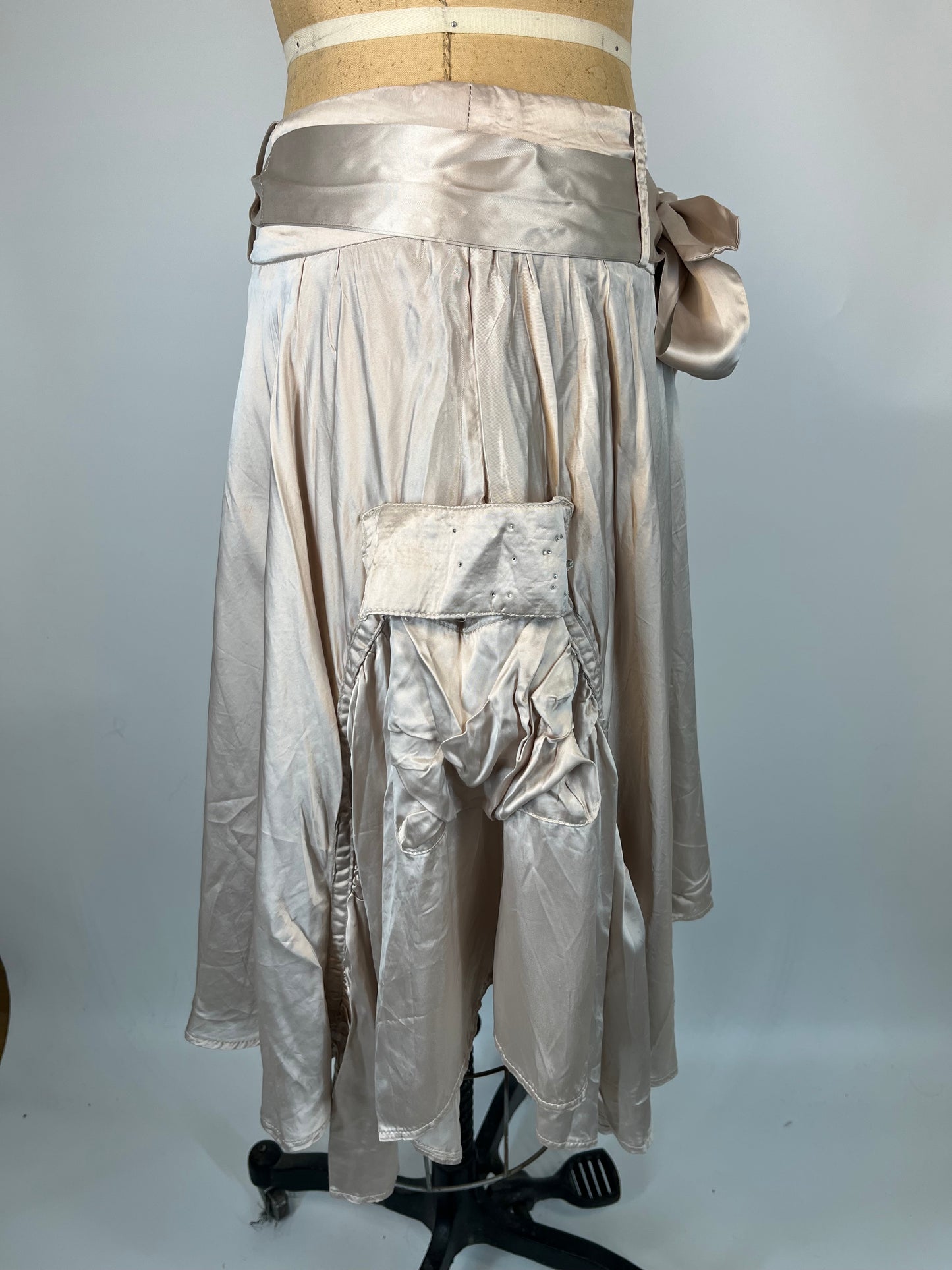 River Island Satin Skirt with Cargo Pockets, Embellishments and Belt