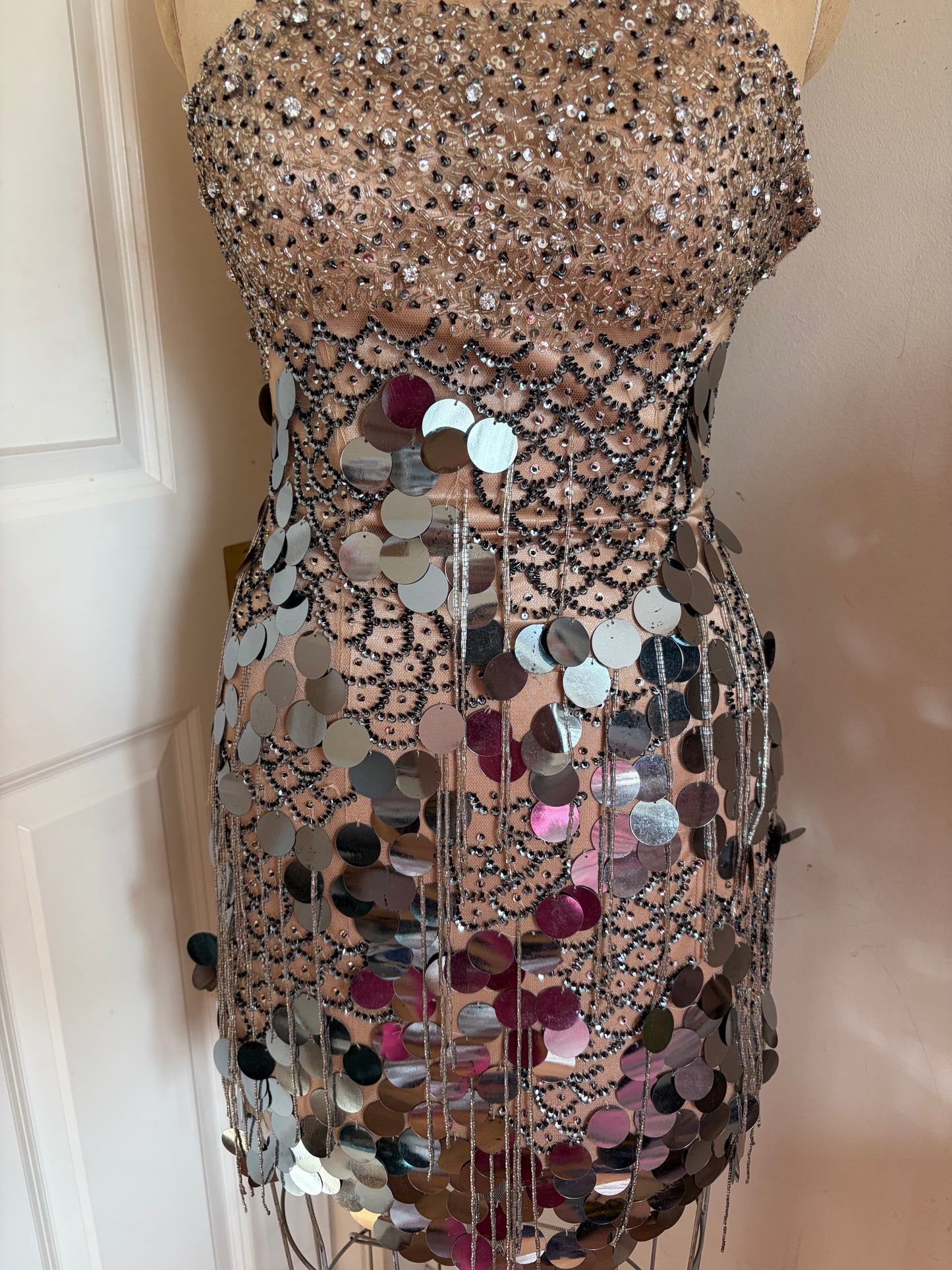 Euro Fish Scale Sequin Mini Dress