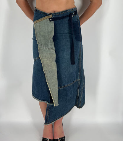 Vintage GAP Denim Reworked Midi Skirt